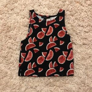 F21 black watermelon tank top
